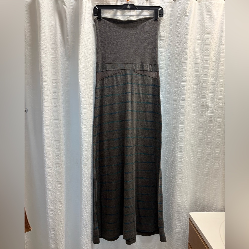 Hurley Gray strapless maxi dress, size large